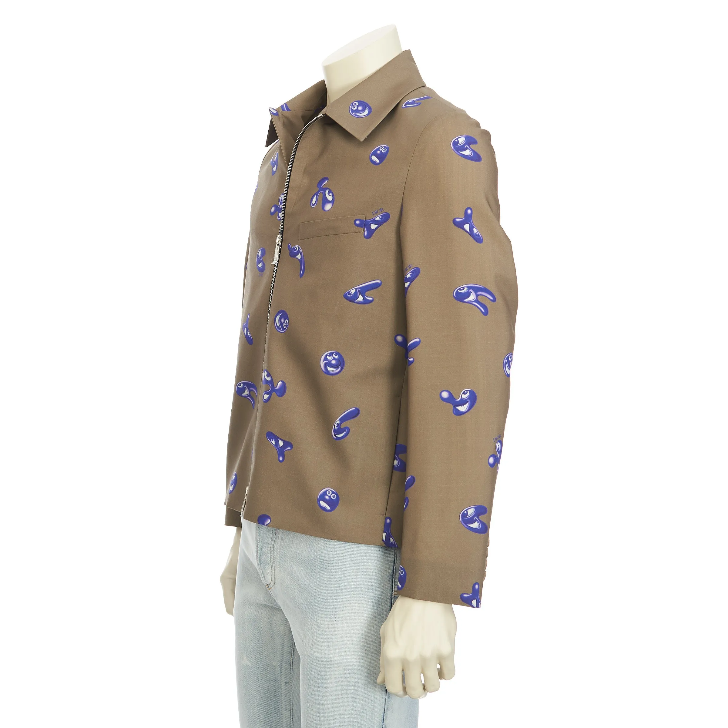 Beige Dior And Kenny Scharf Zipped Jacket