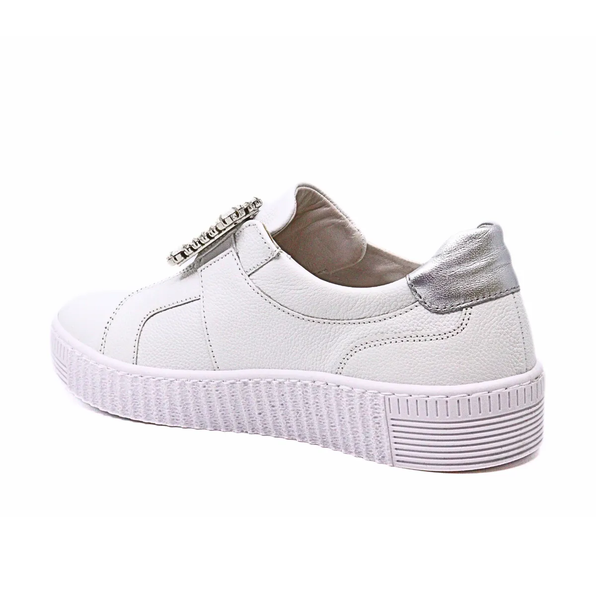 Brilliant Sneaker White Pebbled Leather