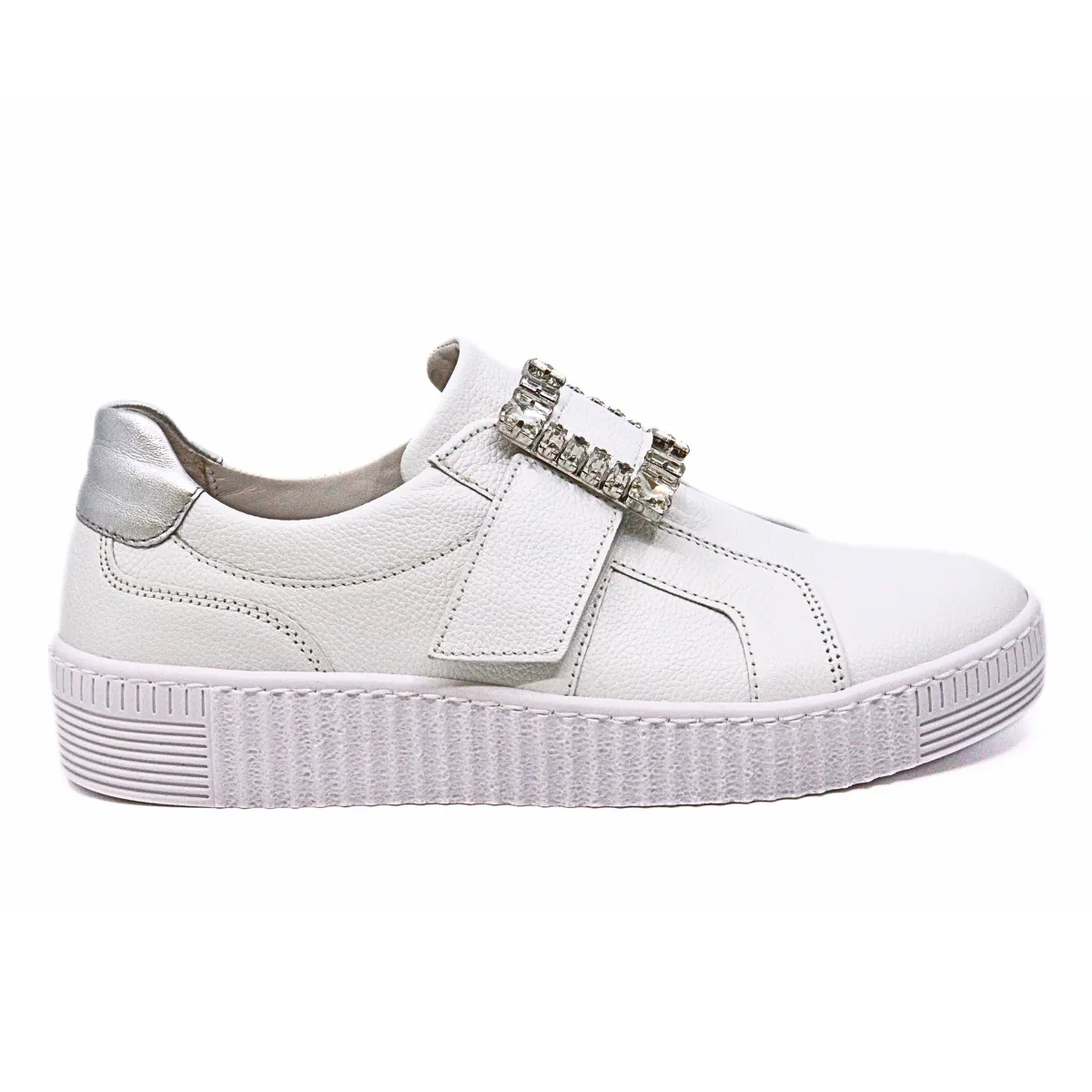 Brilliant Sneaker White Pebbled Leather