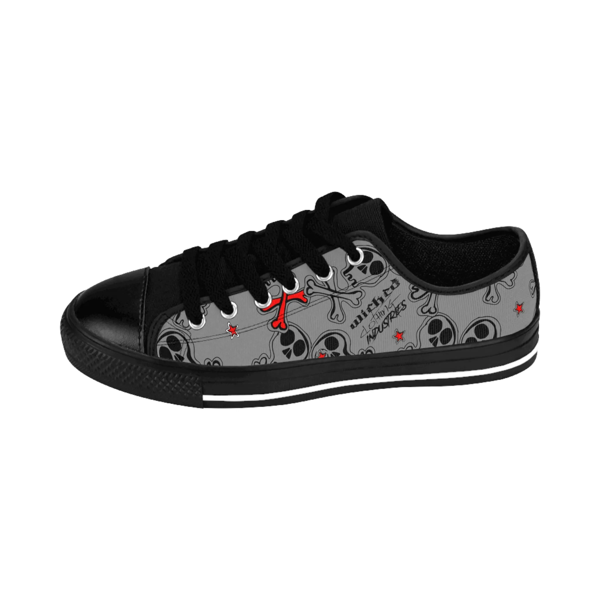 Cartoon Skulls/ Gray/Women's Sneakers