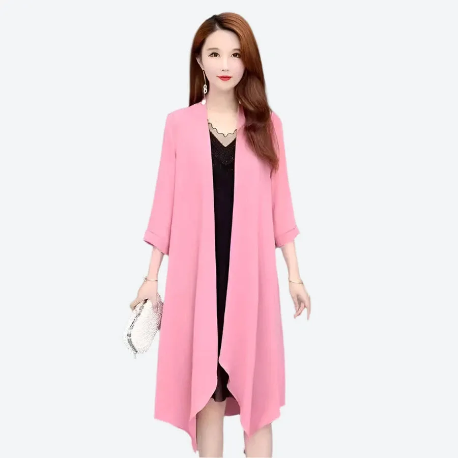 Elegant Open-Front Draped Cardigans