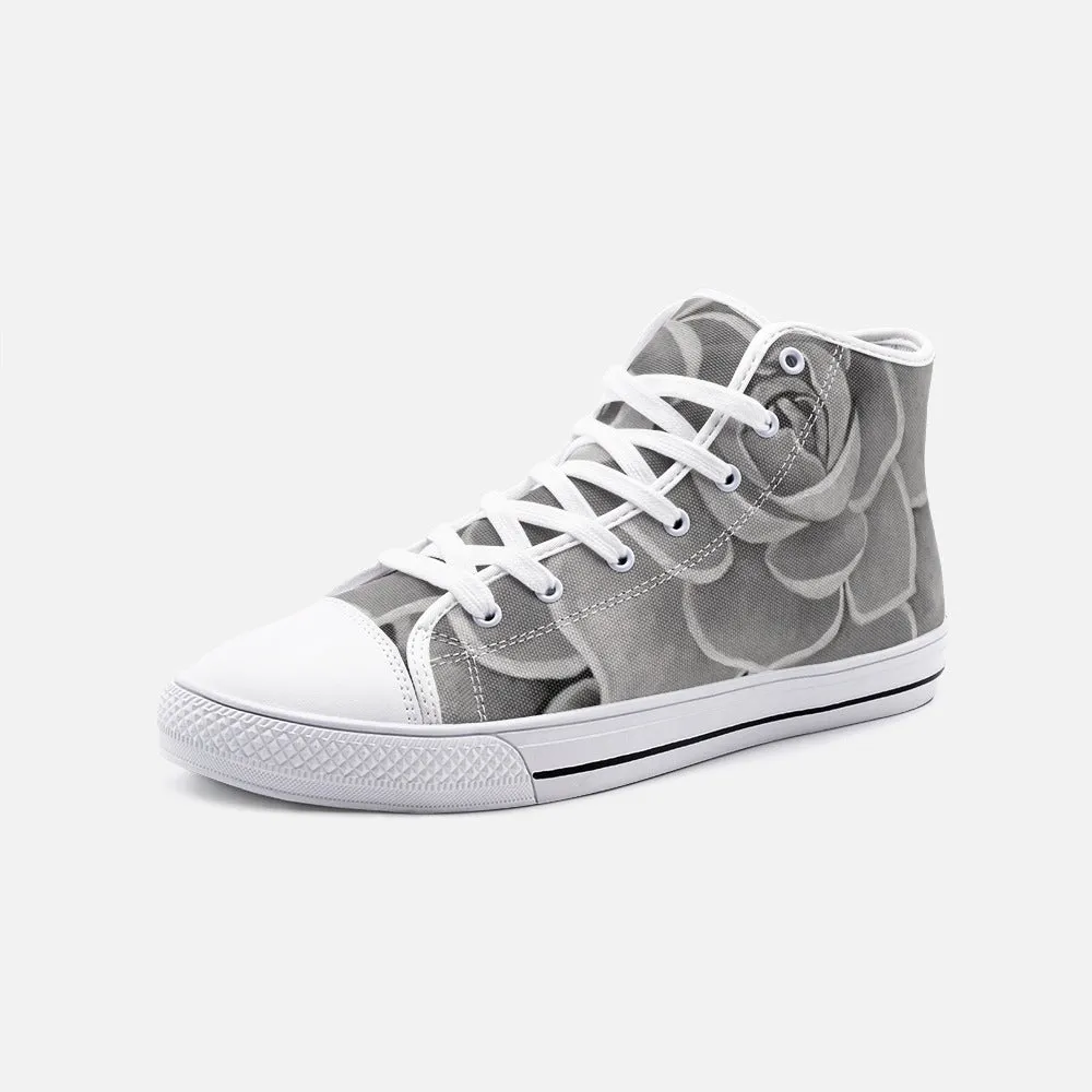 Grey succulent High-top Sneakers