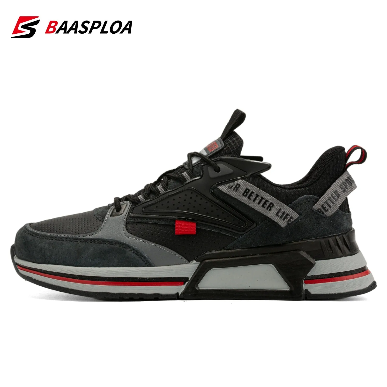 Leather Sneakers Lace-Up Male Outdoor Sports