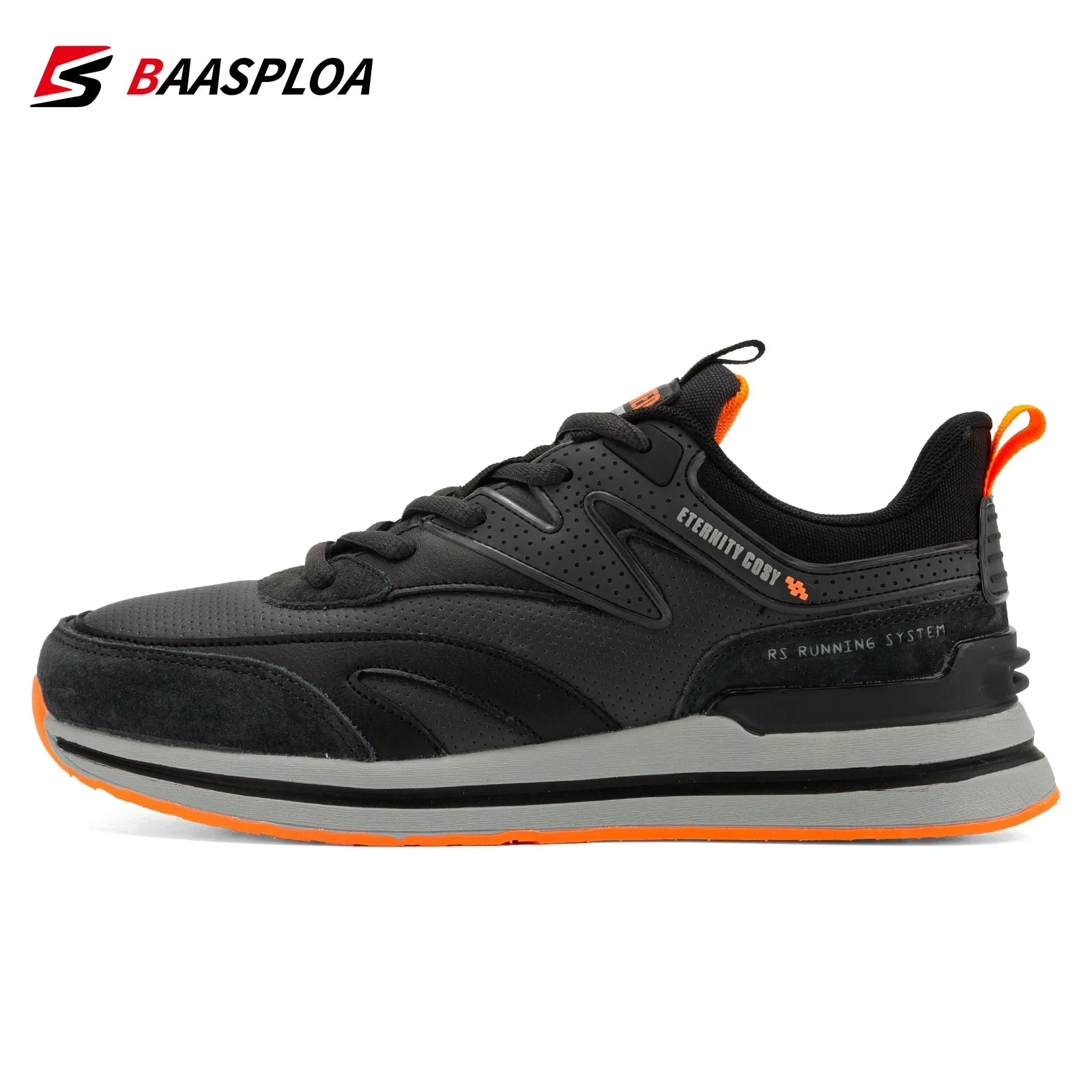 Leather Sneakers Lace-Up Male Outdoor Sports
