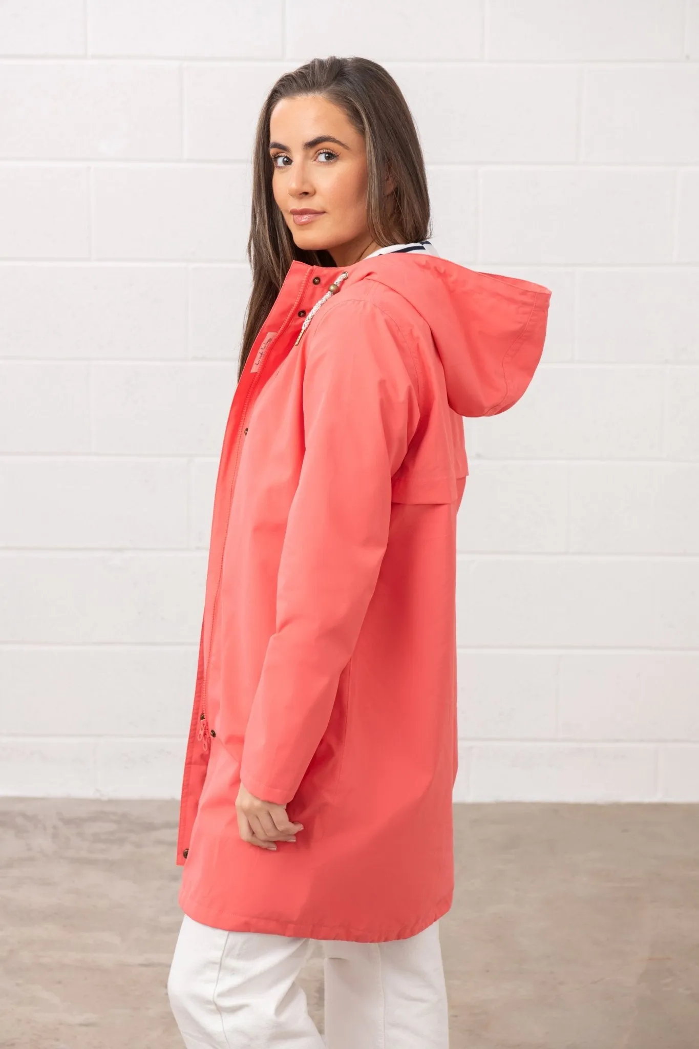 Long Beachcomber Jacket  - Deep Coral