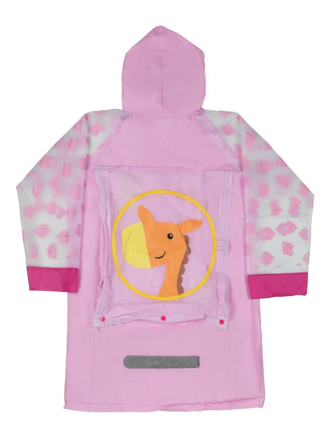 Playful Giraffe Hooded Raincoat for Girls