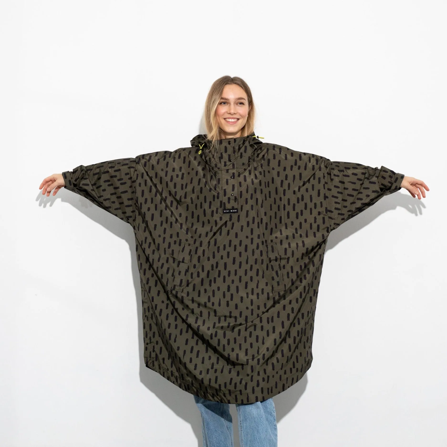 Raincoat drops olive/black
