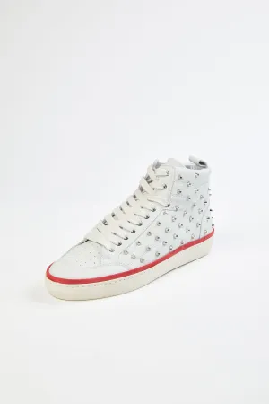 STUDDED LEATHER HIGH-TOP SNEAKER