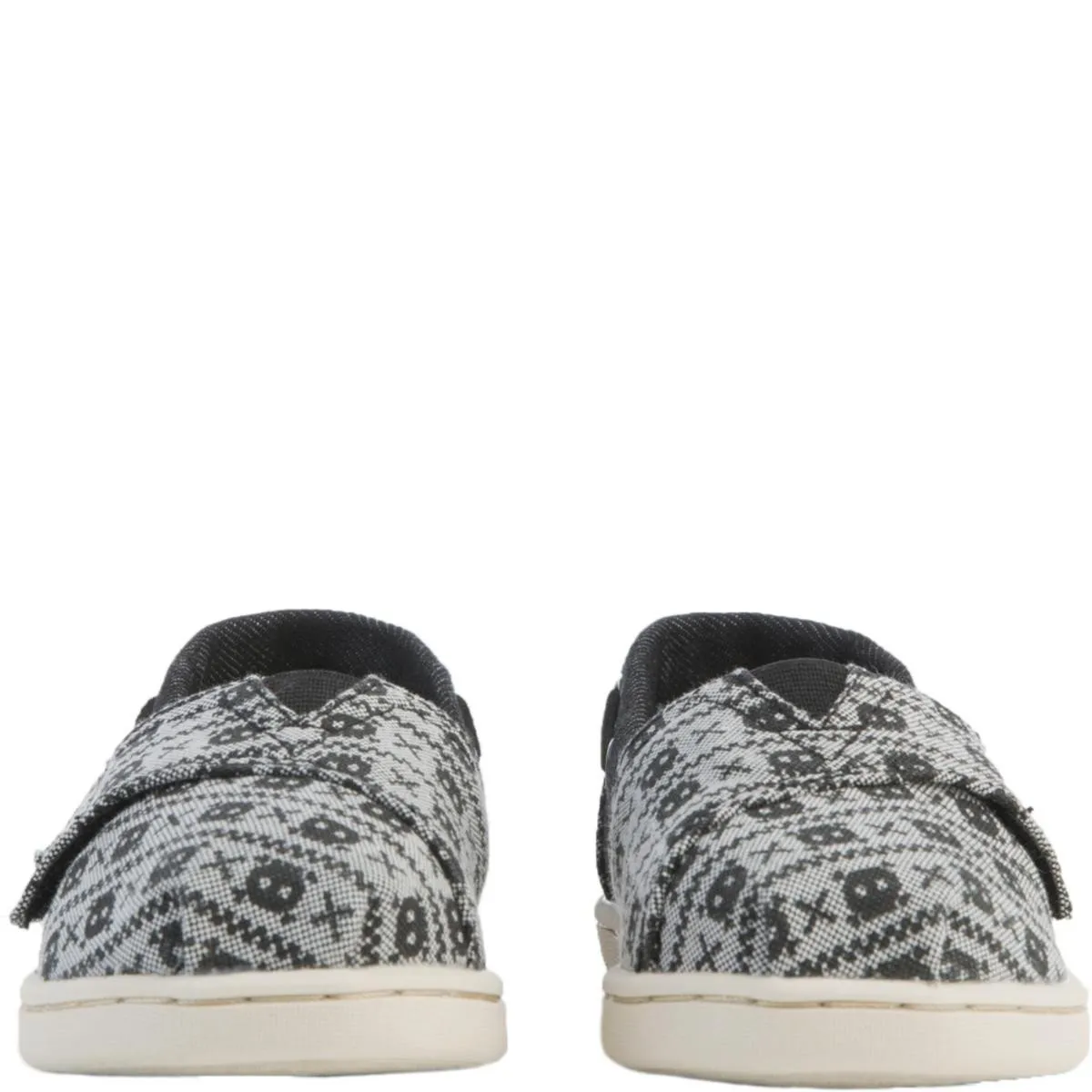 Tiny Toms: Biminis Black Denim Chambray Skulls Flats