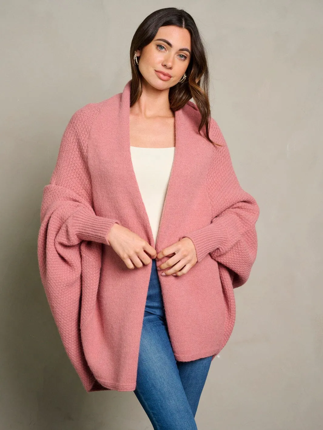 WOMEN'S LONG SLEEVE OPEN FRONT CARDIGAN