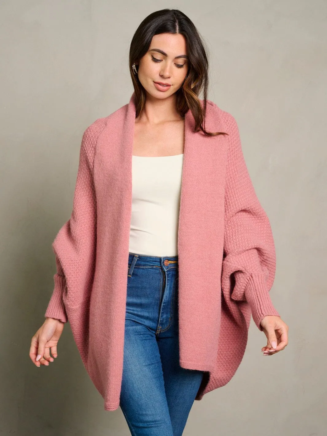 WOMEN'S LONG SLEEVE OPEN FRONT CARDIGAN