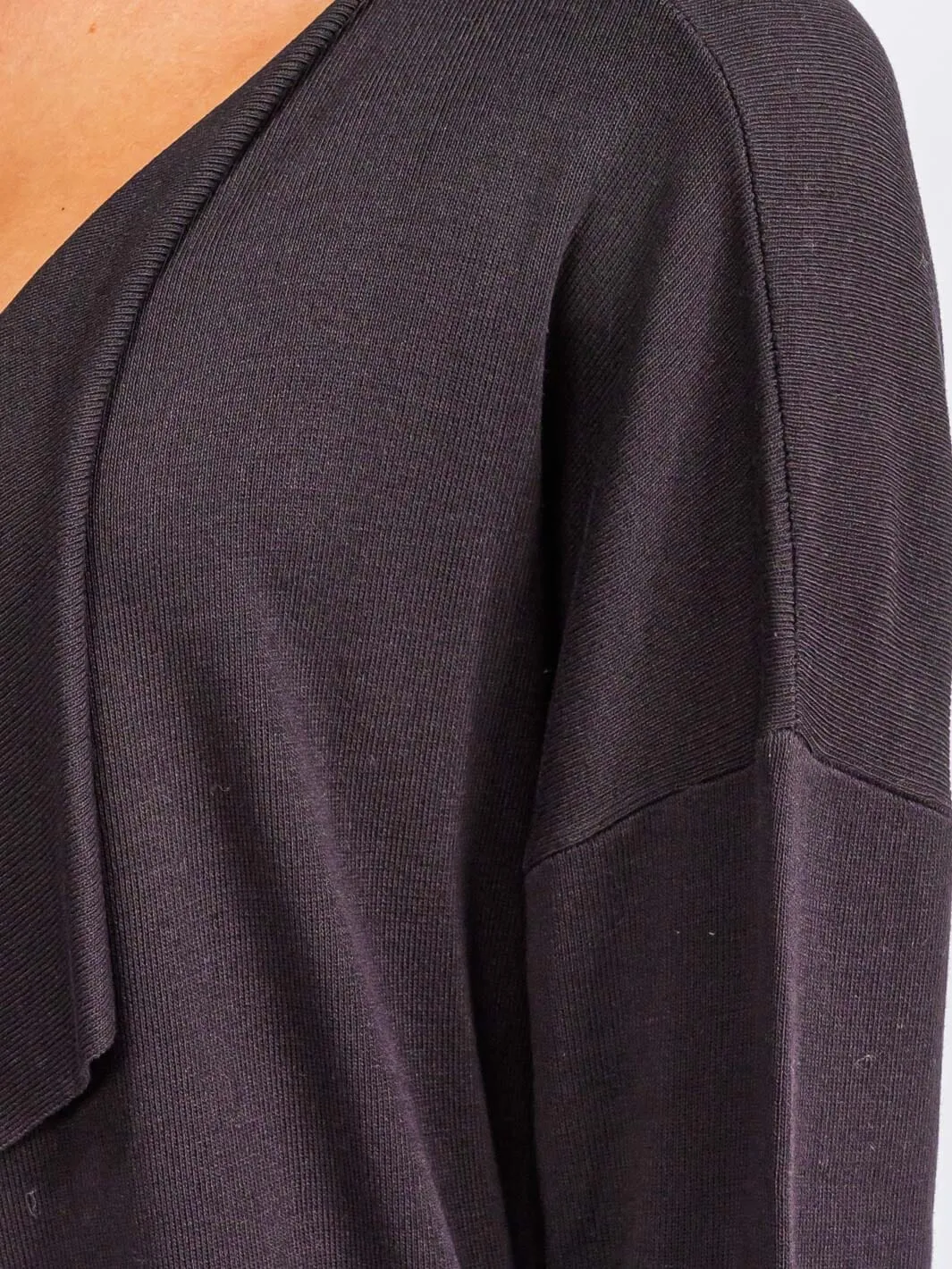 WOMEN'S LONG SLEEVE OPEN FRONT POCKETS DRAPE CARDIGAN