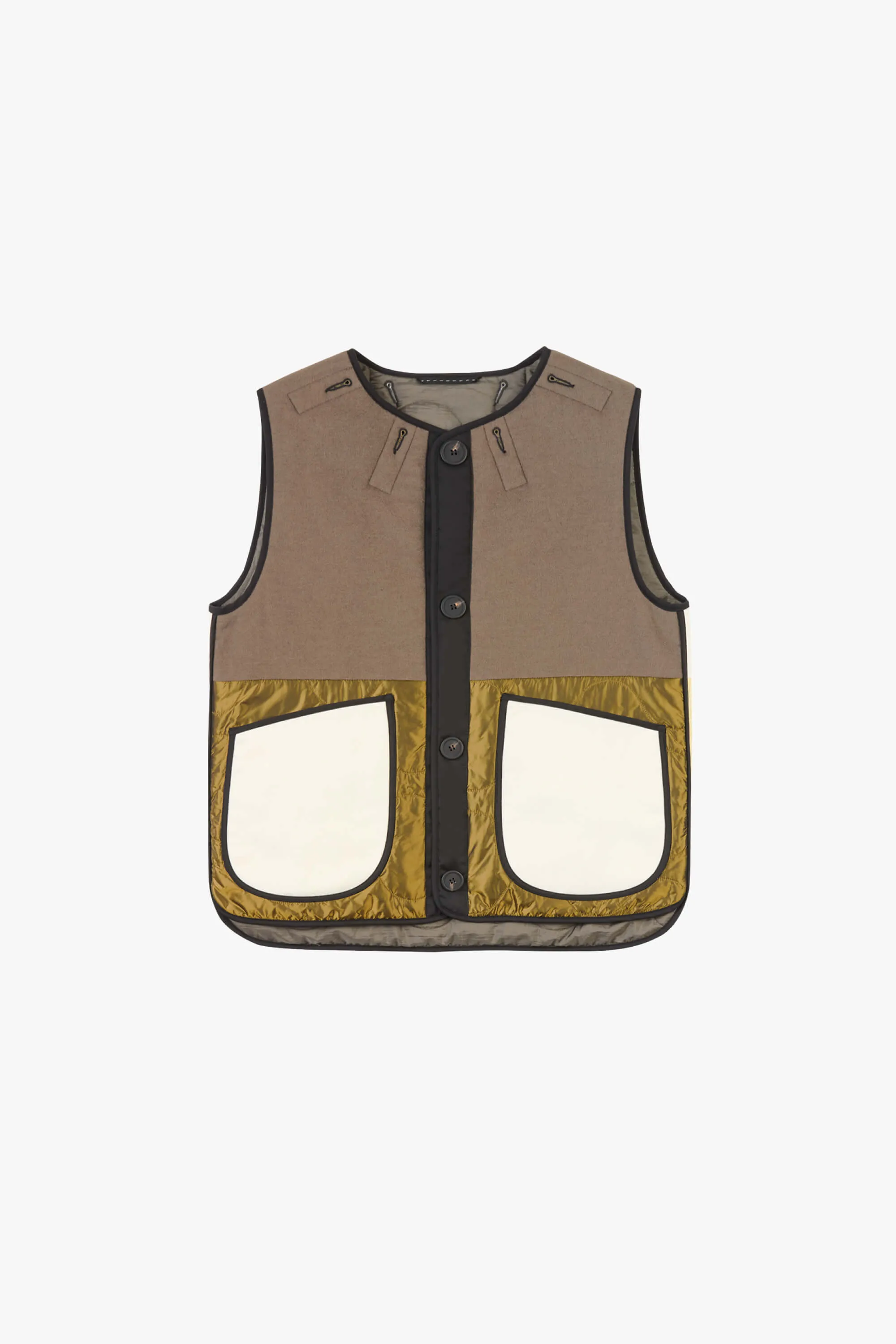 Wool Quilt Patchwork Liner - Olive & Ivory / Dark Olive
